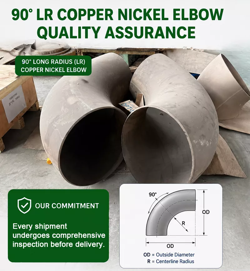 Dimensional inspection of 90° LR Copper Nickel Elbow Commitment