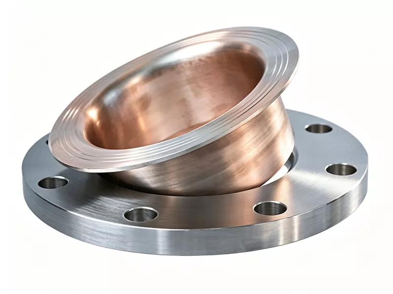 Composite copper nickel slip on flange with backing flange